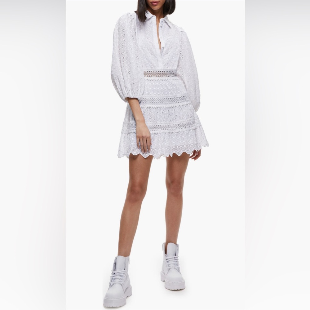 Alice + Olivia Blakesley Eyelet Shirt Dress